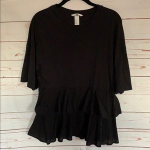Black Ruffle Top